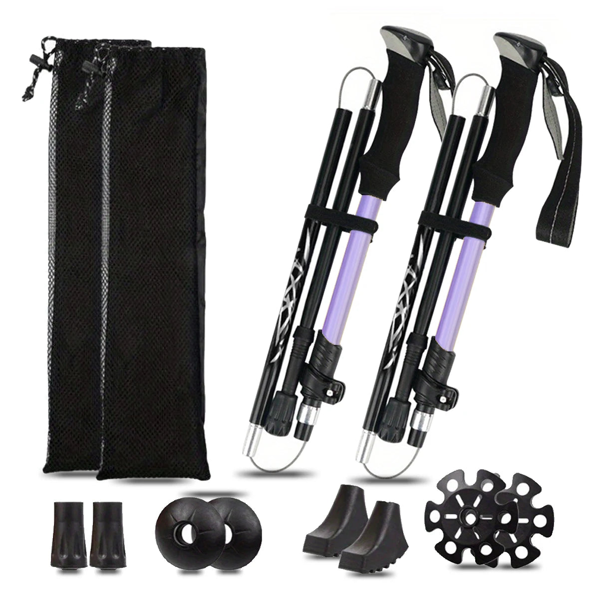 Aluminum Alloy 5-Section Folding Trekking Pole