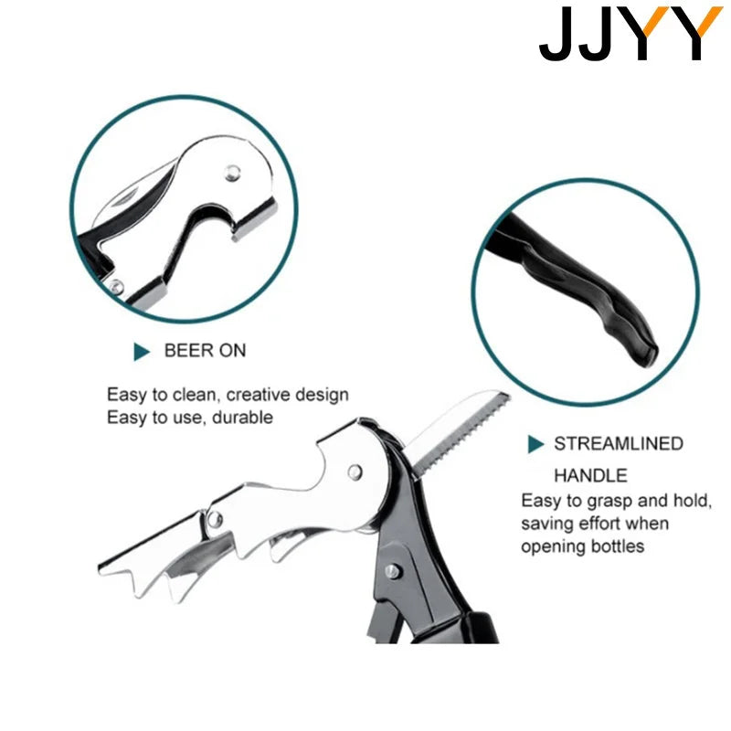 Stainless Steel Wine and Beer Bottle Cap Remover Corkscrew