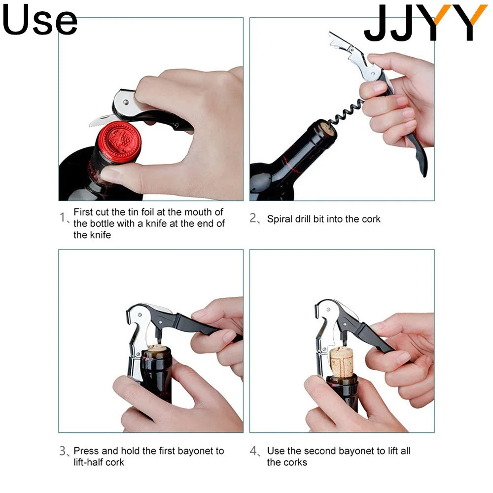 Stainless Steel Wine and Beer Bottle Cap Remover Corkscrew