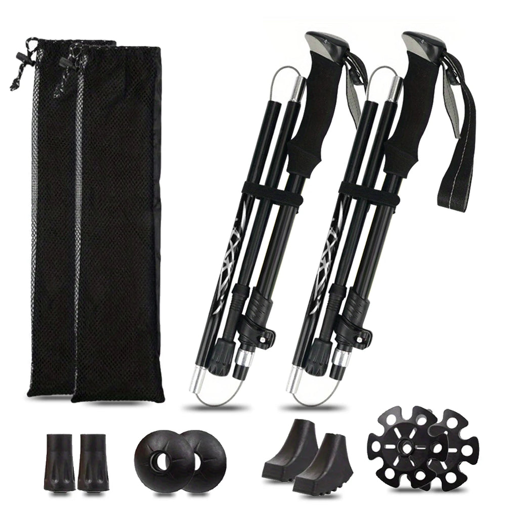 Aluminum Alloy 5-Section Folding Trekking Pole