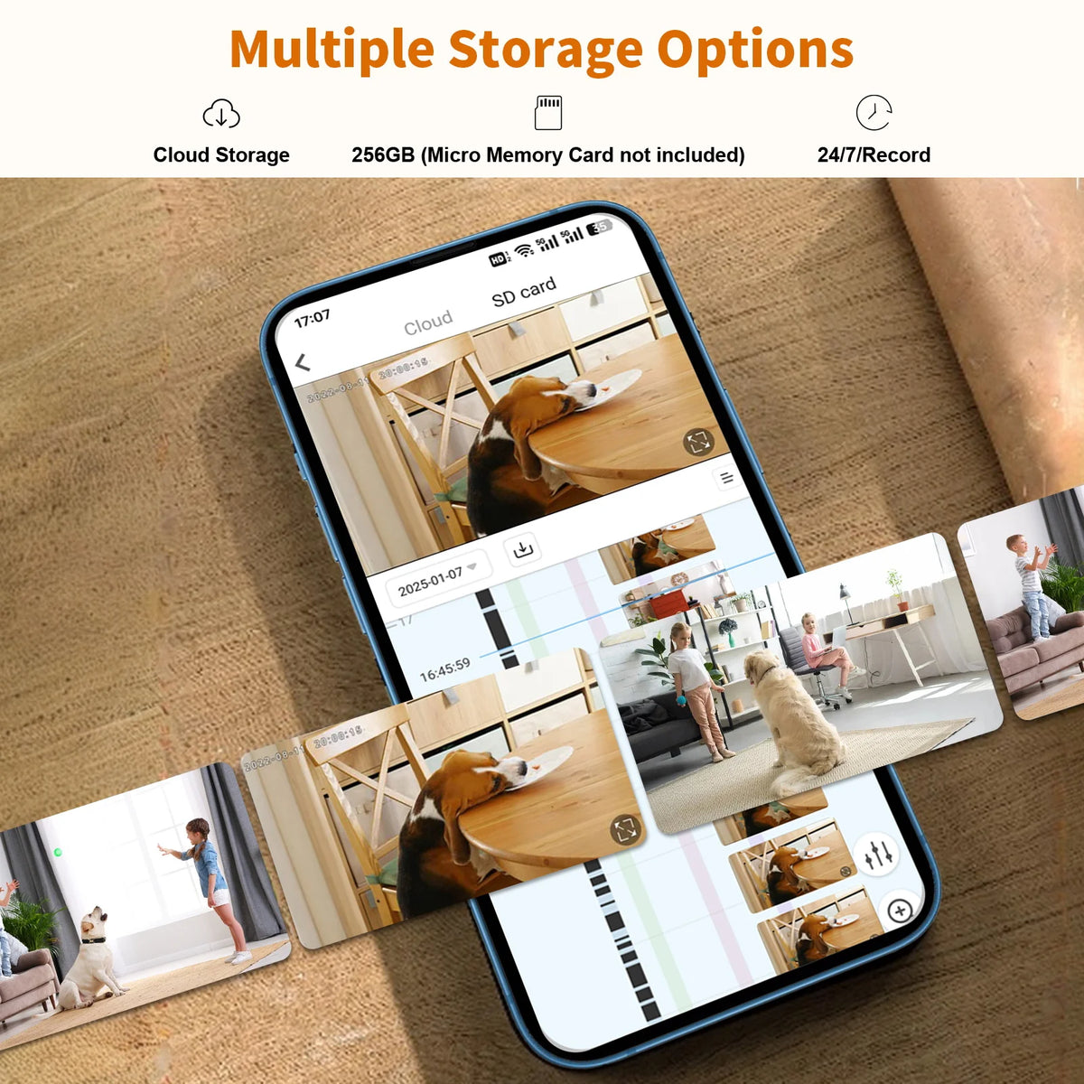 3K Pan Tilt Dog Camera with Phone App
