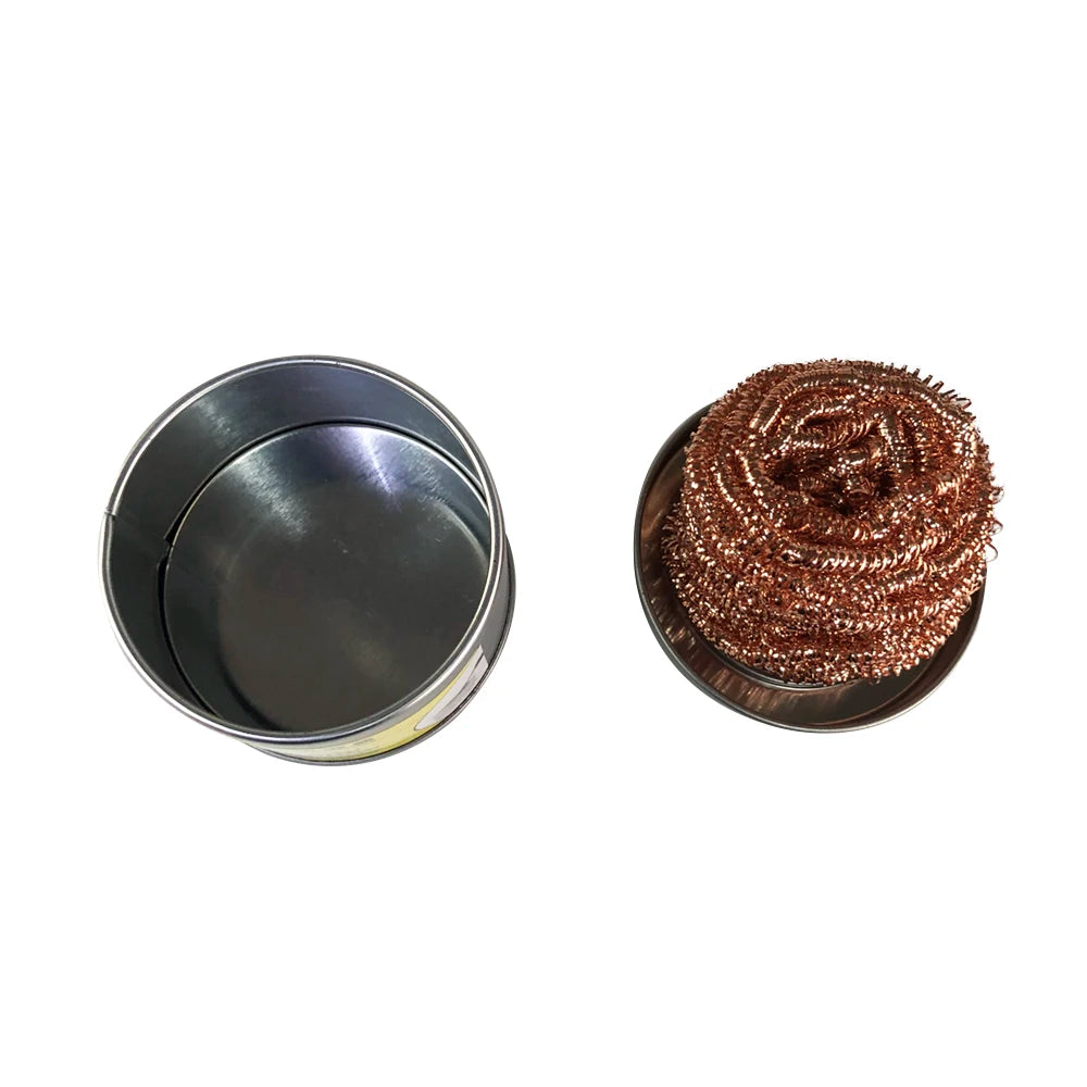 Cleaning Ball Desoldering Soldering Iron Mesh Filter Cleaning Nozzle Tip Copper Wir additional angle