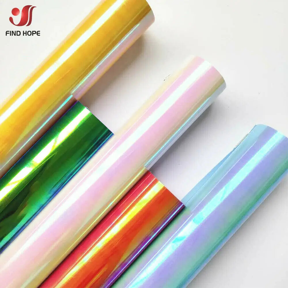 Holographic Iridescent Heat Transfer Vinyl Iron-on HTV Printing Clothing for Cut DIY Christmas Decor 30*25cm/50cm