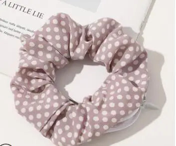 Velvet Pocket Wallet Hair Scrunchie Retro Zipper Elastic Hair Band