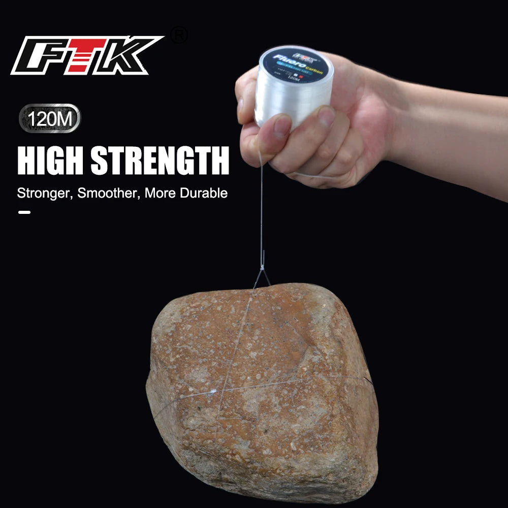 Fluorocarbon Coating Carbon Fiber Fishing Line 120M Sinking Line close-up view