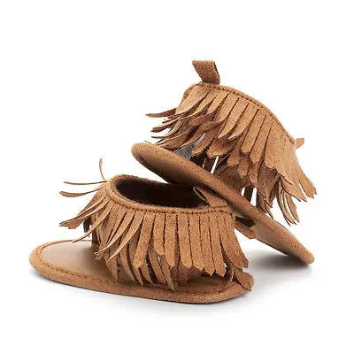 Newborn Baby Summer Tassel Shoes Soft Sole Prewalker 0-12M