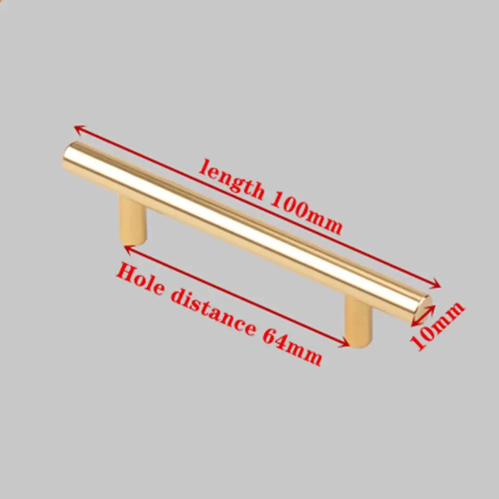 Modern Brushed Gold Stainless Steel T-Bar Cabinet Pull lifestyle view