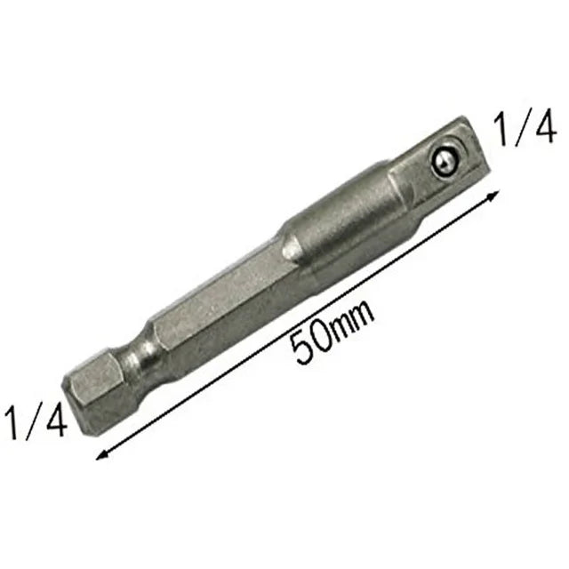 Chrome Vanadium Steel Socket Adapter Set Hex Shank 1/4" 3/8" 1/2" Extension Drill Bits B detail view