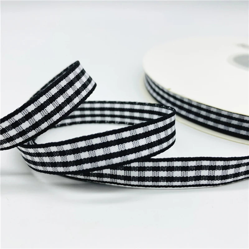 10mm Plaid Christmas Ribbon For Gift Wrapping