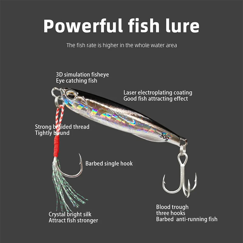 Metal Cast Jig Spoon Sea Bass Fishing Lure additional angle