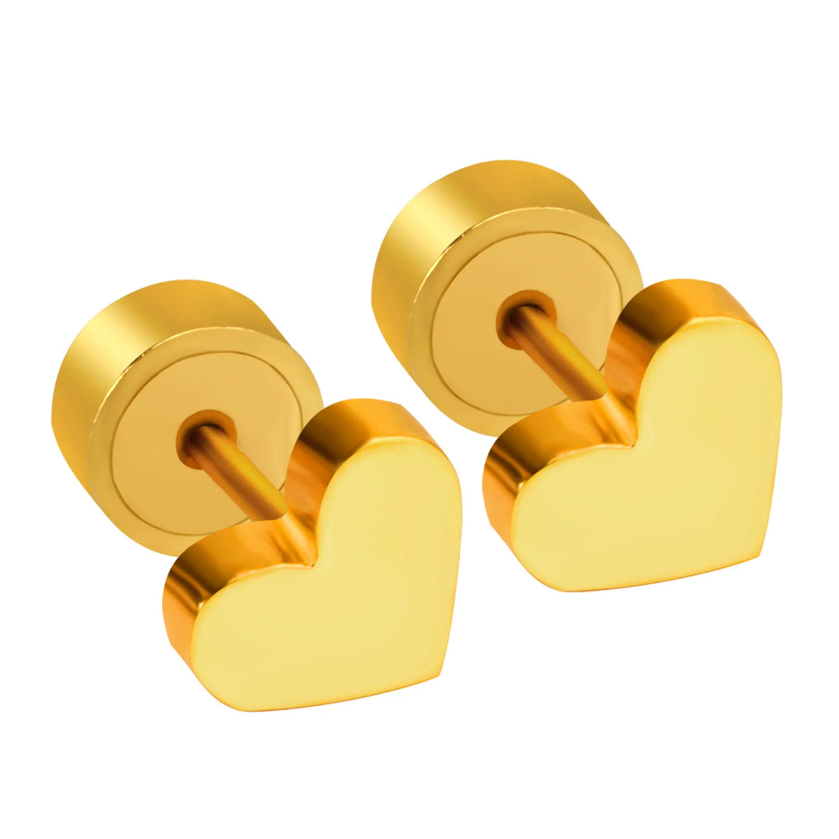 LUXUSTEEL Pink Flower Stud Earrings For Women Stainless Steel Oil Dripping Heart Star Bu detail view