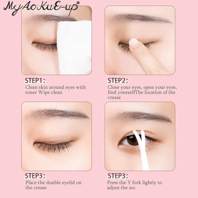600 Pcs Double Fold Eyelid Tape Sticker Invisible Lace Eyelash Extension Self-adhesive Under Eye Lashes Shadow Patch Beauty Tool