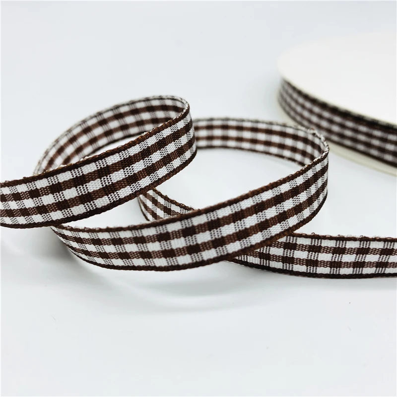 10mm Plaid Christmas Ribbon For Gift Wrapping