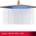 Black Rainfall Shower Head With Color Changing LED Light