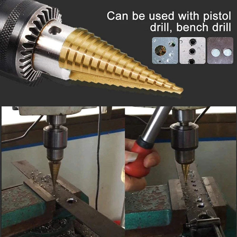HSS Titanium Coated Step Drill Bit 4-32 mm additional angle