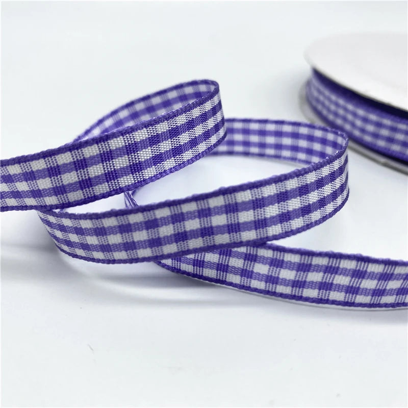 10mm Plaid Christmas Ribbon For Gift Wrapping