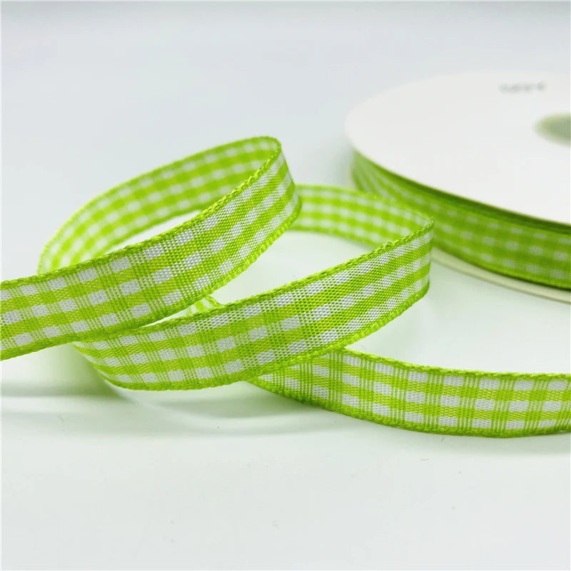 10mm Plaid Christmas Ribbon For Gift Wrapping