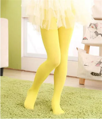Girls Ballet Dance Pantyhose Thin Velvet Tights Solid Black White alternate view