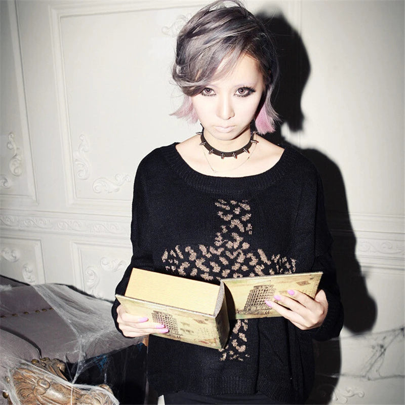 Spike Rivet Choker Necklace Women PU Leather Goth