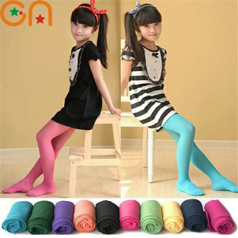 Girls Ballet Dance Pantyhose Thin Velvet Tights Solid Black White alternate view