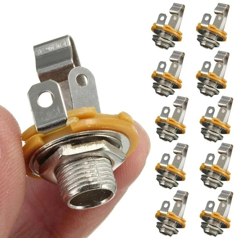 1/4" Mono Input Jack Socket for Electric Guitar Bass 10 Pcs