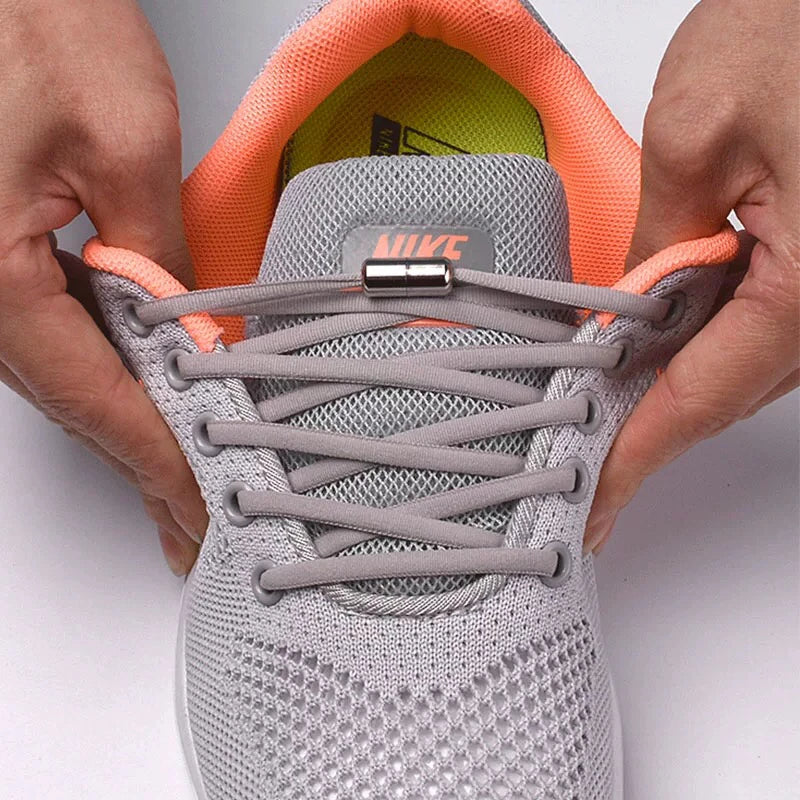 Elastic No Tie Shoelaces with Metal Lock for Sneakers One Size