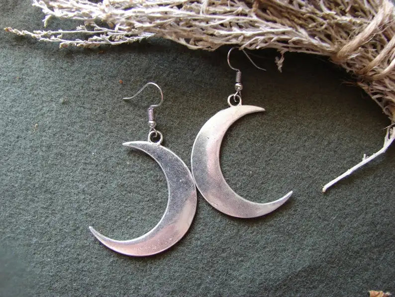 Crescent Moon Earrings Gothic Witchy