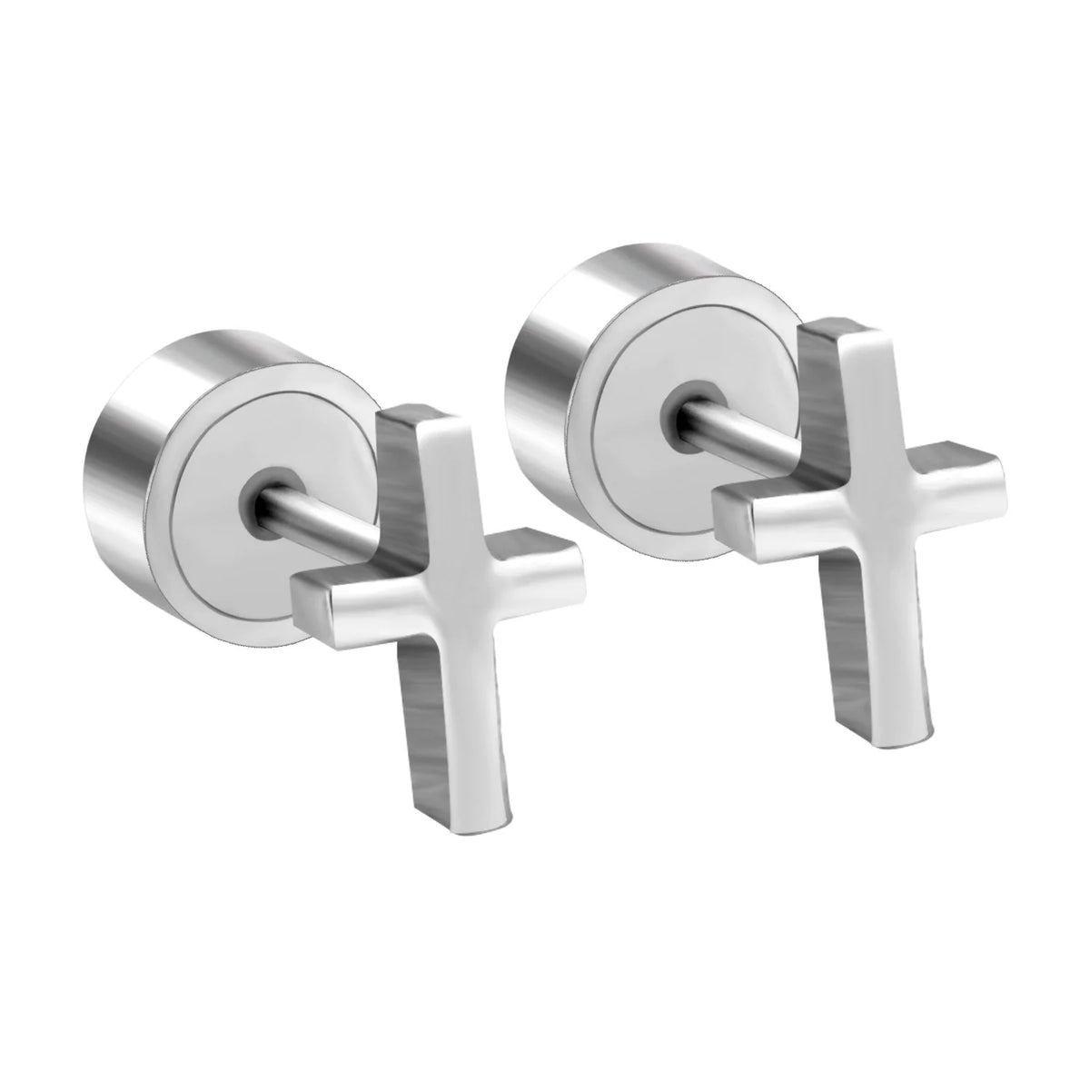 LUXUSTEEL Pink Flower Stud Earrings For Women Stainless Steel Oil Dripping Heart Star close-up view