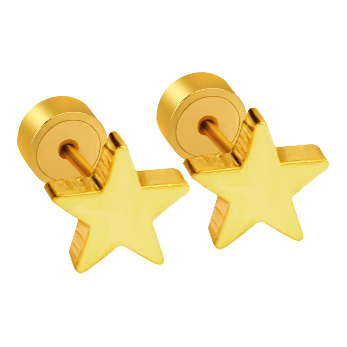 LUXUSTEEL Pink Flower Stud Earrings For Women Stainless Steel Oil Dripping Heart Star lifestyle view