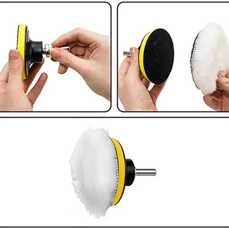 Wool Car Polish Pad 3/4 Inch For M10/M14 Polisher additional angle