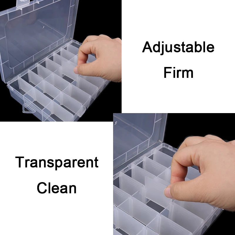 Plastic Jewelry Box Adjustable Compartment Organizer With Lock detail view