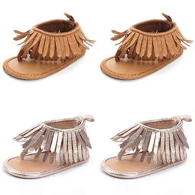 Newborn Baby Summer Tassel Shoes Soft Sole Prewalker 0-12M