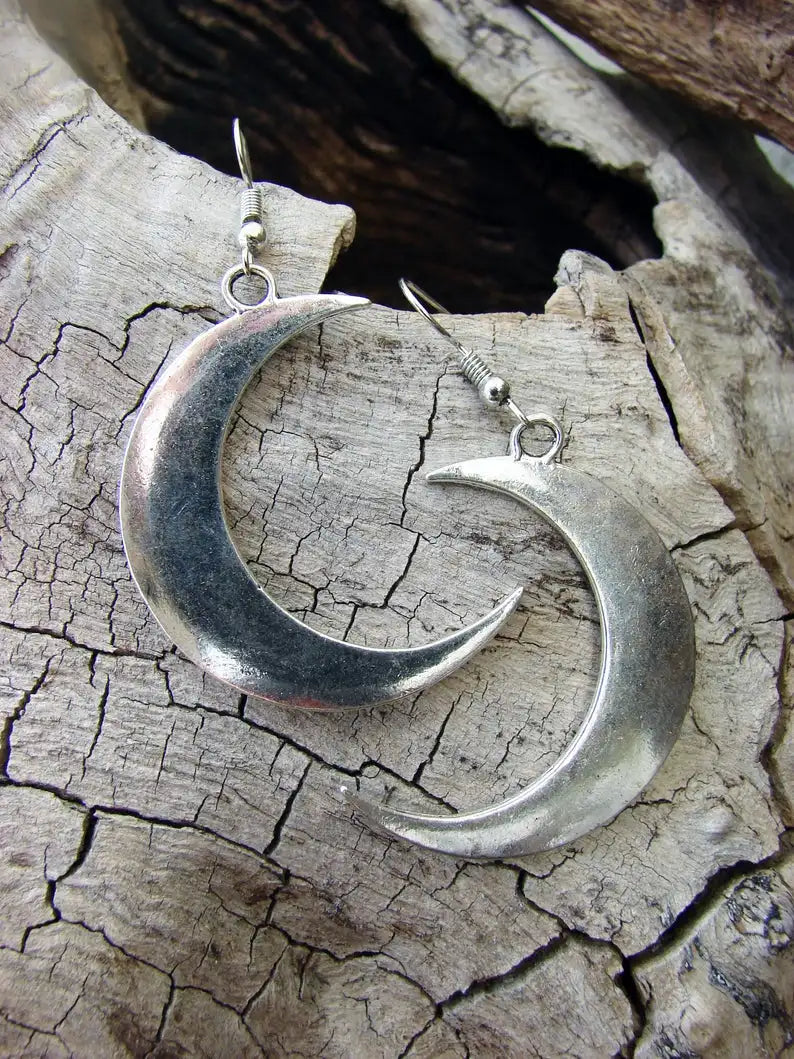 Crescent Moon Earrings Gothic Witchy