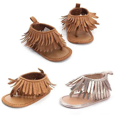 Newborn Baby Summer Tassel Shoes Soft Sole Prewalker 0-12M