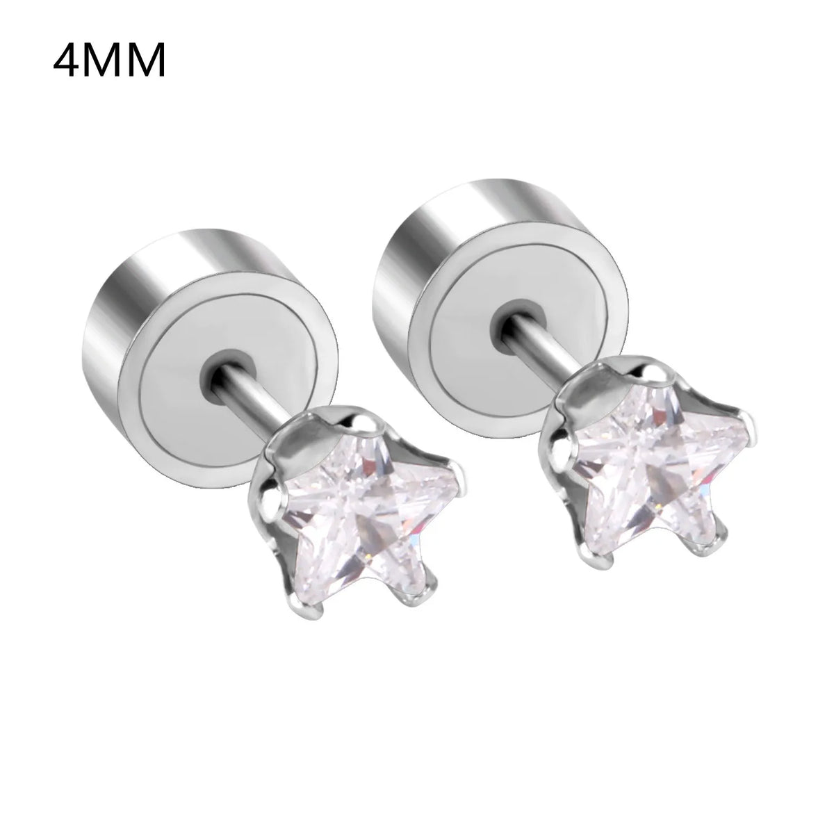 LUXUSTEEL Pink Flower Stud Earrings For Women Stainless Steel Oil Dripping Heart Star Bu detail view
