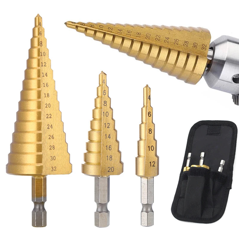 HSS Titanium Coated Step Drill Bit 4-32 mm