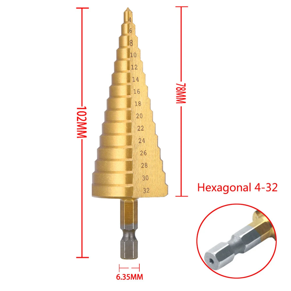 HSS Titanium Coated Step Drill Bit 4-32 mm alternate view