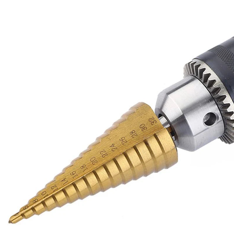 HSS Titanium Coated Step Drill Bit 4-32 mm close-up view