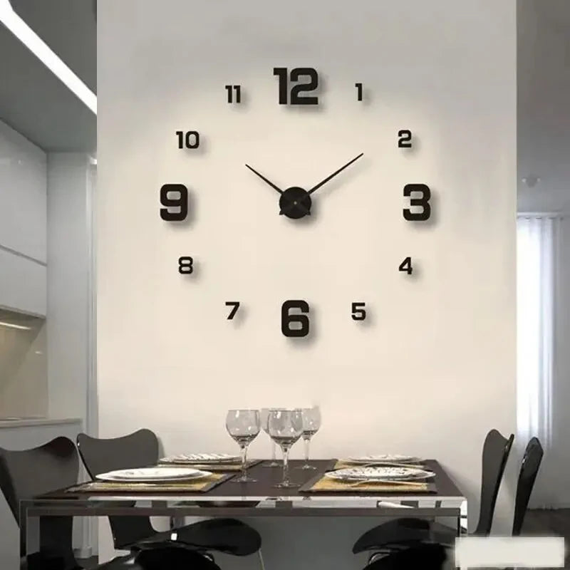 Frameless DIY Wall Clock Silent Acrylic Round Needle