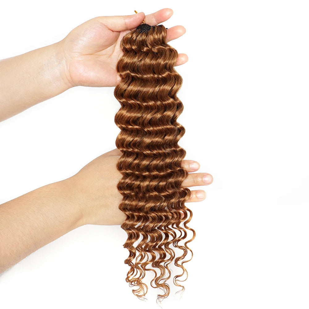 #30 Colored 100% Human Hair Deep Wave Bulk Hair Extensions