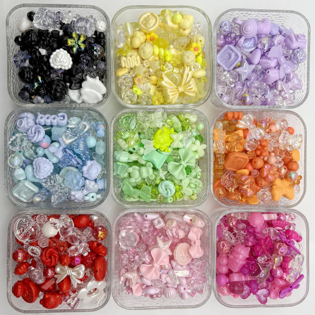 50g/pack Mixed Style Mixed Color Acrylic Loose Beads For Bracelet Necklace Jewelry Making Supplies DIY Handmade Accessory
