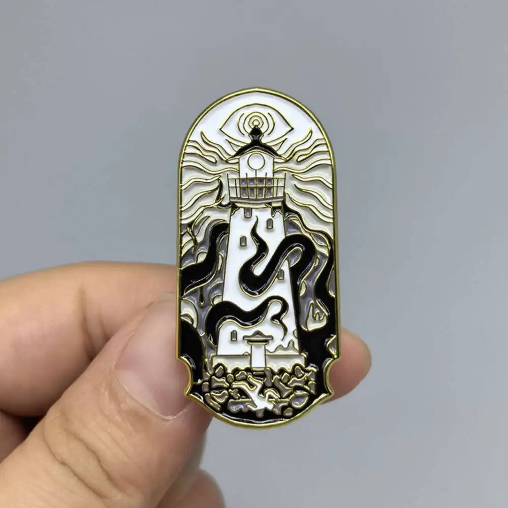 Lighthouse and Kraken Badge Brooch Zinc Alloy Enamel Pin