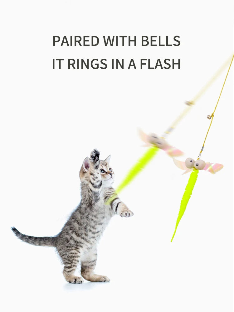 Hanging Elastic Rope Feather Cat Toy additional angle