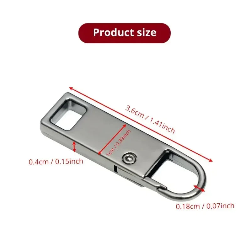 Detachable Zipper Pull For Jeans & Backpack, Multi Color Zinc Alloy additional angle