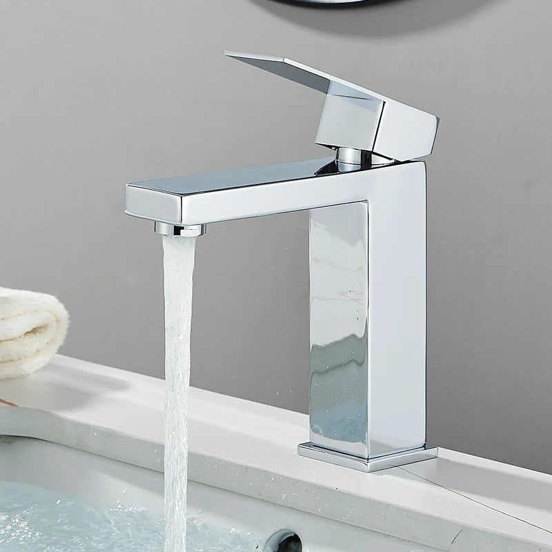 Stainless Steel Bathroom Faucet Deck Mount Single Handle