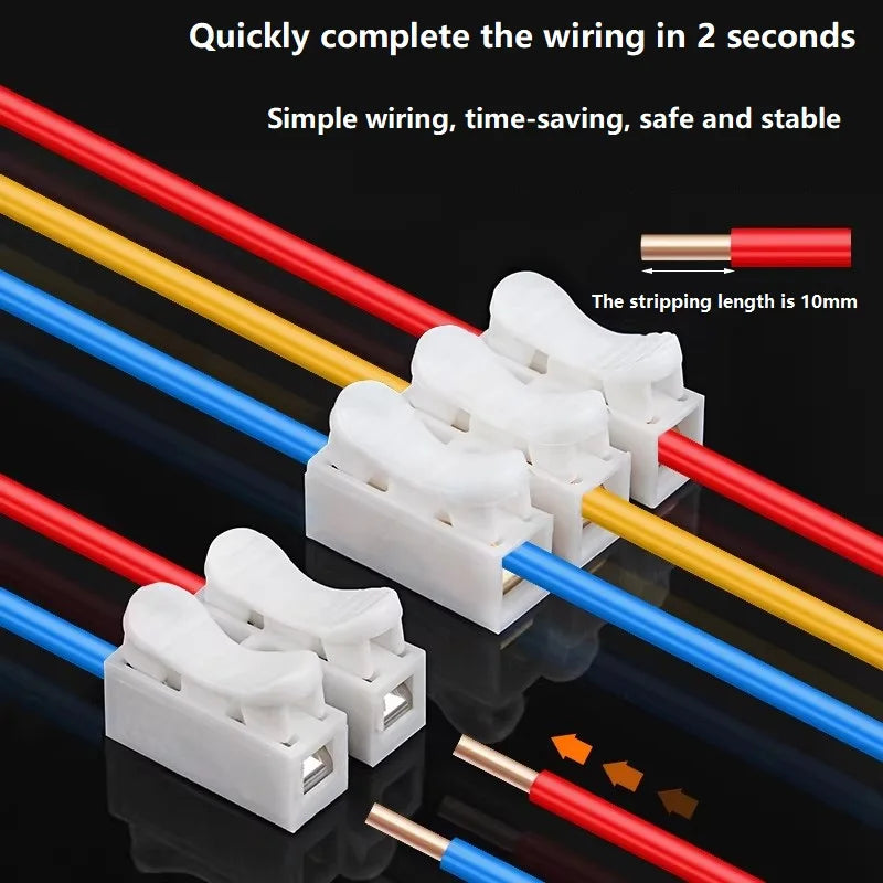 Spring Clamp Screwless Terminal Block Wire Connectors 1P 2P 3P alternate view
