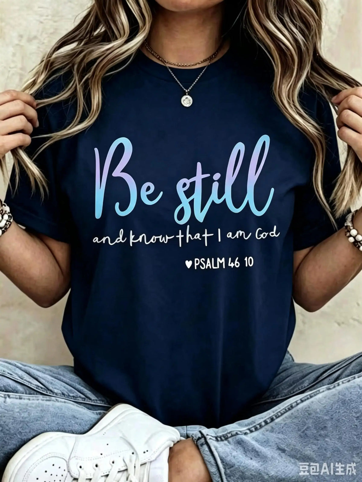 Women's Be Still And Know That I Am God Raglan Sleeve Crew Neck T-Shirt