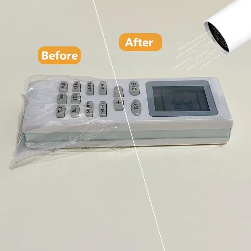 Transparent Shrink Film Remote Control Cover detail view