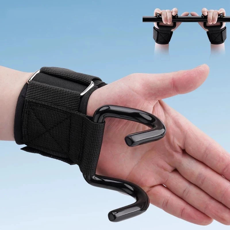 Weight Lifting Hook Grips With Wrist Wraps