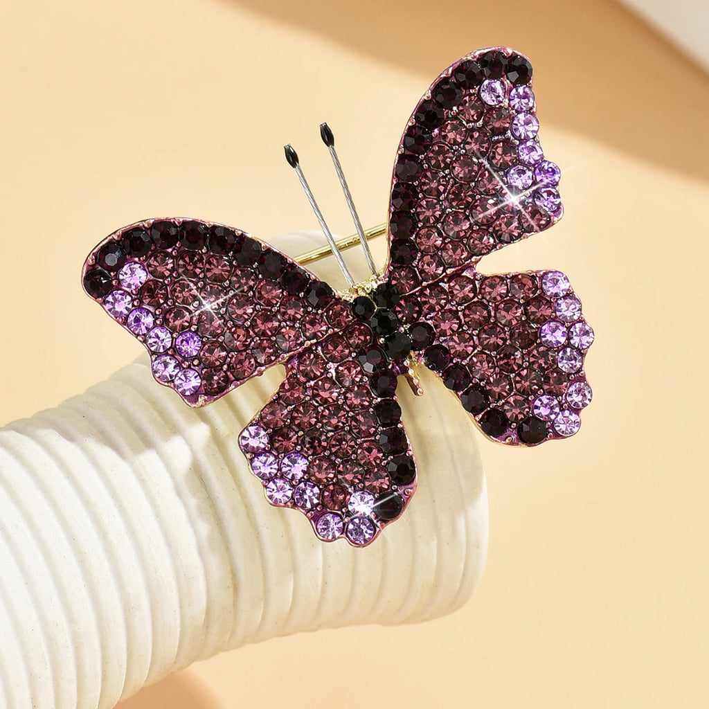 Butterfly Brooch for Women, Zinc Alloy and Resin close-up view